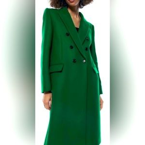 WOOL BLEND MASCULINE COAT - Moss green | ZARA